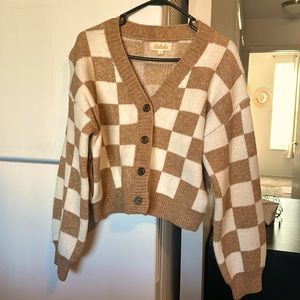 Checkered cardigan SZ small